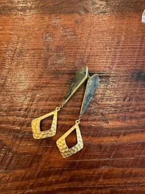 Hammered Gold-Tone Drop Earrings - Women Jewelry